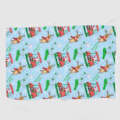 Serviette De Golf Noël Père Noël Golf avec Motif de rennes (Horizontal)