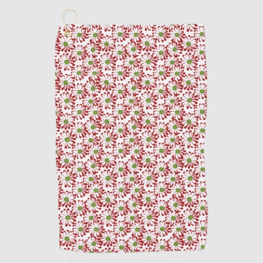 Serviette De Golf Noël Rouge et Vert marguerite Plage de motifs flor (Devant)