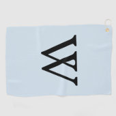 Serviette De Golf Noir bleu monogramme (Horizontal)