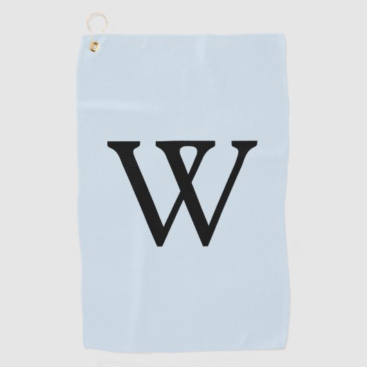Serviette De Golf Noir bleu monogramme (Devant)