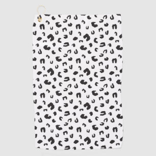Serviette De Golf Noir et blanc Empreinte de léopard