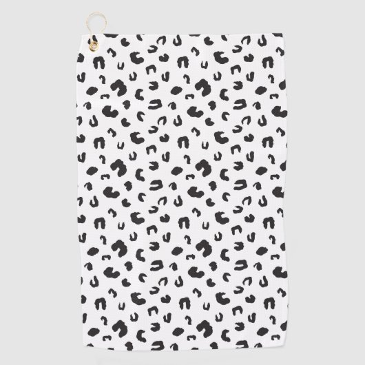 Serviette De Golf Noir et blanc Empreinte de léopard (Devant)