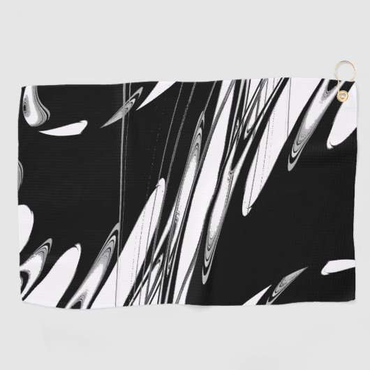 Serviette De Golf Noir et blanc moderne (Horizontal)