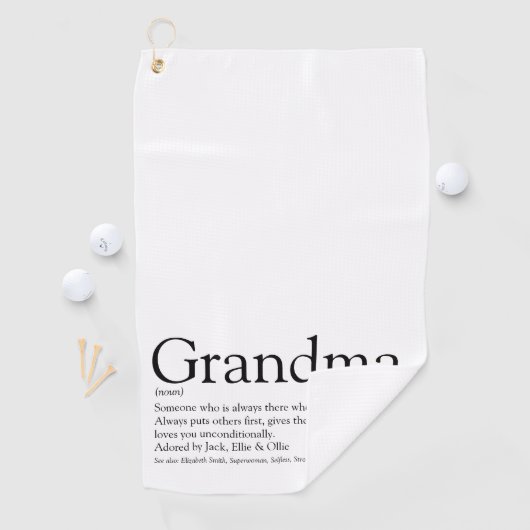 Serviette De Golf Noir et blanc Moderne Amusants Grand-mère (En situation)