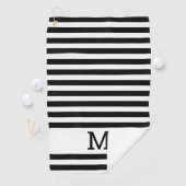 Serviette De Golf Noir et blanc monogrammes (En situation)