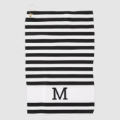 Serviette De Golf Noir et blanc monogrammes (Devant)