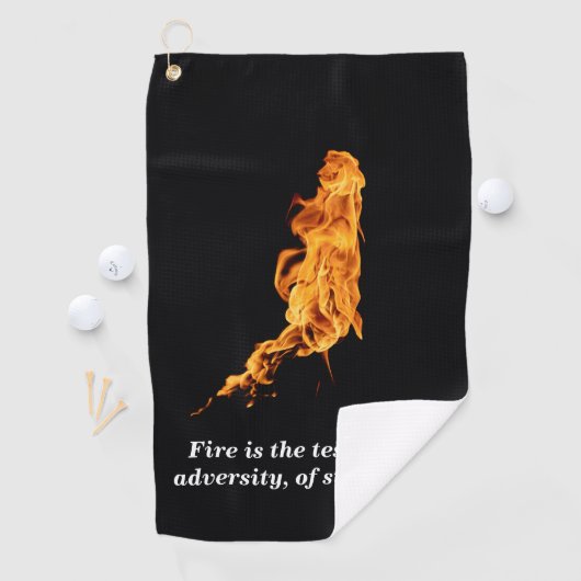 Serviette De Golf Noir et feu (En situation)