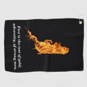 Serviette De Golf Noir et feu (Horizontal)