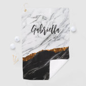 Serviette De Golf Noir et Marbre blanc (En situation)