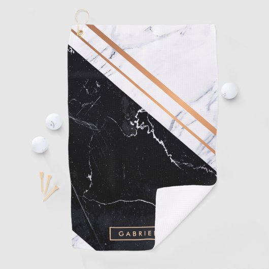 Serviette De Golf Noir et Marbre blanc (En situation)