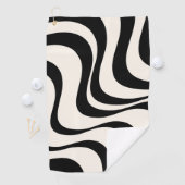 Serviette De Golf Noir et pastel moderne ondes rétro design (En situation)