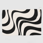 Serviette De Golf Noir et pastel moderne ondes rétro design (Horizontal)