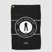 Serviette De Golf Noir Meilleur Golfeur Par Un Long Shot Mens Sports (Devant)