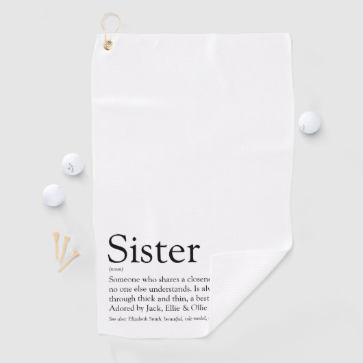 Serviette De Golf Noir moderne et blanc Cool définition (En situation)