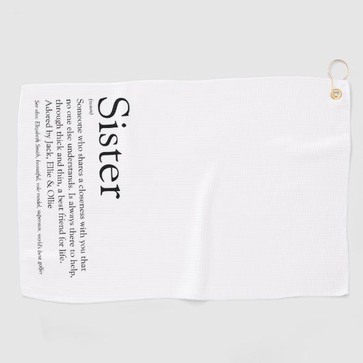 Serviette De Golf Noir moderne et blanc Cool définition (Horizontal)