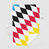 Serviette De Golf Noir rouge jaune Bavaria Motif Drapeau Diamant (En situation)