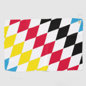 Serviette De Golf Noir rouge jaune Bavaria Motif Drapeau Diamant (Horizontal)