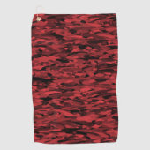Serviette De Golf Noir rouge Motif Abstrait (Devant)