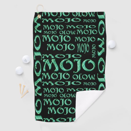 Serviette de golf noire Mojo (En situation)