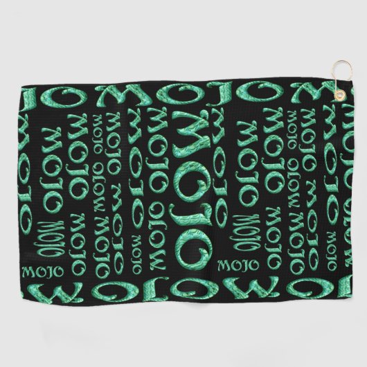 Serviette de golf noire Mojo (Horizontal)