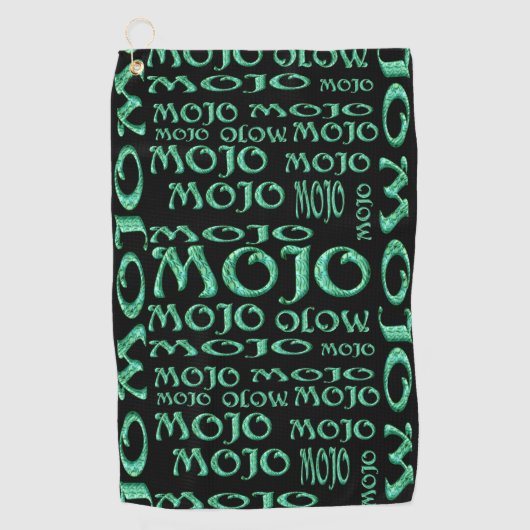 Serviette de golf noire Mojo (Devant)
