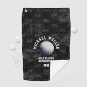 serviette de golf noire vieillie avec serviette de (En situation)