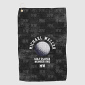 serviette de golf noire vieillie avec serviette de (Devant)