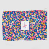 Serviette De Golf Nom Abstrait peint brillant personnalisé (Horizontal)