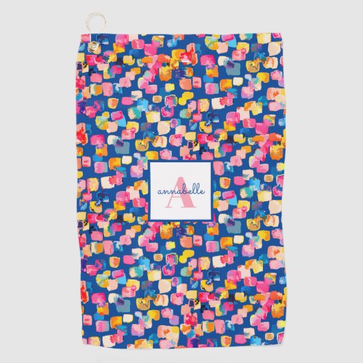 Serviette De Golf Nom Abstrait peint brillant personnalisé (Devant)