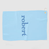 Serviette De Golf Nom bleu moderne | Bleu glacé tendance (Horizontal)