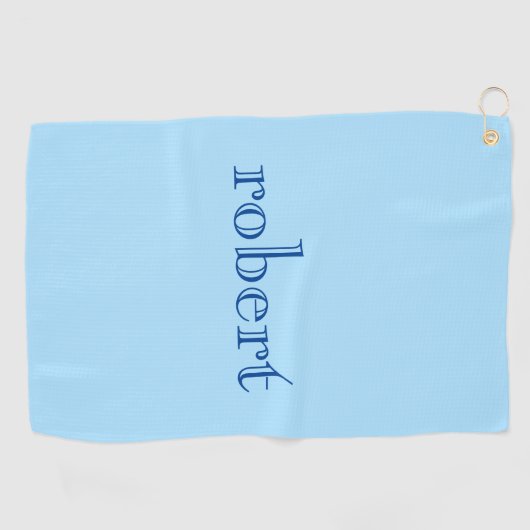 Serviette De Golf Nom bleu moderne | Bleu glacé tendance (Horizontal)
