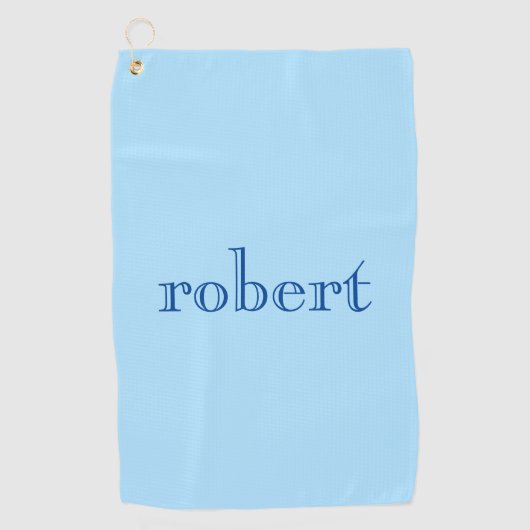 Serviette De Golf Nom bleu moderne | Bleu glacé tendance (Devant)