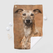 Serviette De Golf Nom d'ajout de Whippet Dog (En situation)
