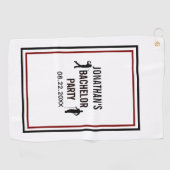 Serviette De Golf Nom Date d'Enterrement de Vie de Garçon (Horizontal)