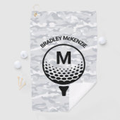 Serviette De Golf Nom de golfeur monogramme camouflage (En situation)