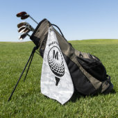 Serviette De Golf Nom de golfeur monogramme camouflage (Vert)
