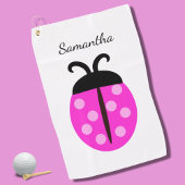 Serviette De Golf Nom de Ladybug rose