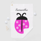 Serviette De Golf Nom de Ladybug rose (En situation)