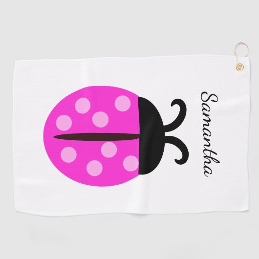Serviette De Golf Nom de Ladybug rose (Horizontal)