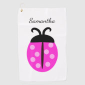 Serviette De Golf Nom de Ladybug rose (Devant)