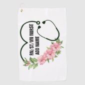 Serviette De Golf Nom de l'infirmière étudiante-inscrite-ancienne (Devant)