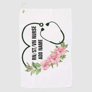 Serviette De Golf Nom de l'infirmière étudiante-inscrite-ancienne