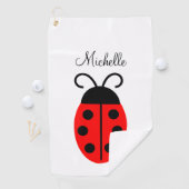 Serviette De Golf Nom de l'insecte de la Ladybug rouge (En situation)