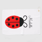 Serviette De Golf Nom de l'insecte de la Ladybug rouge (Horizontal)