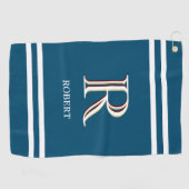 Serviette De Golf Nom de monogramme personnalisé élégant (Horizontal)