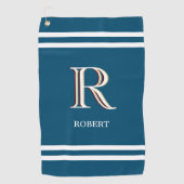 Serviette De Golf Nom de monogramme personnalisé élégant (Devant)