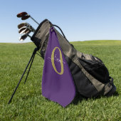 Serviette De Golf Nom de script de monogramme personnalisé violet bl (Vert)