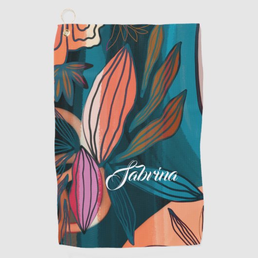 Serviette De Golf Nom de signature de script personnalisé Monogrammé (Devant)