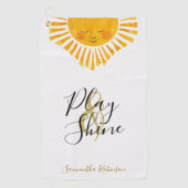 Serviette De Golf Nom de soleil très agréable Monogramme (Devant)