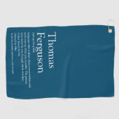 Serviette De Golf Nom Définition Amusant Moderne Bleu (Horizontal)